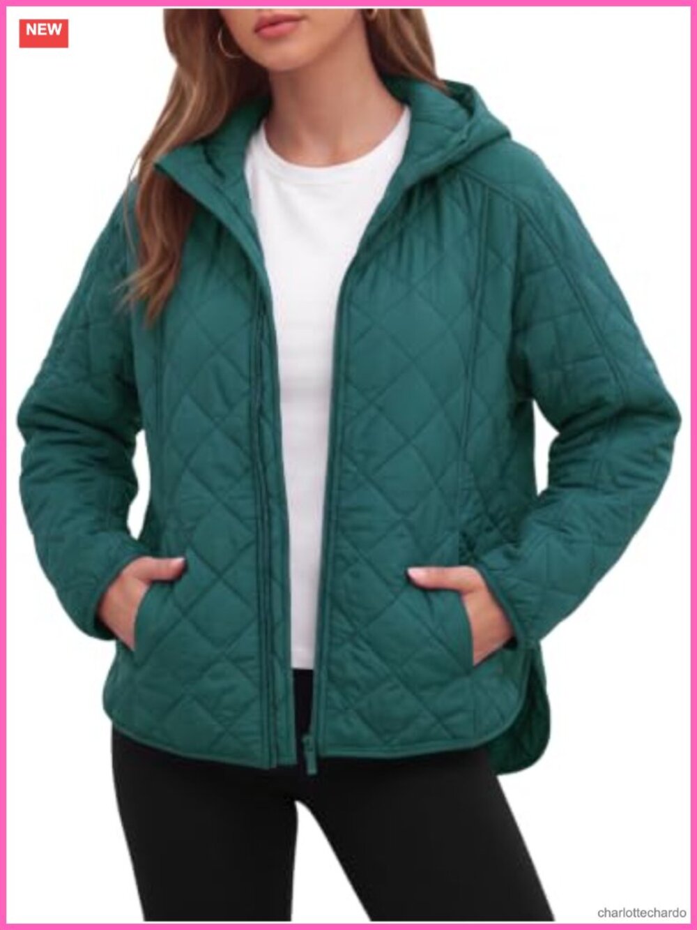 Women's Quilted Lightweight Hooded Warm Coat